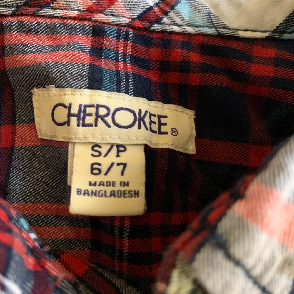 Red plaid button up - Picture 4 of 4